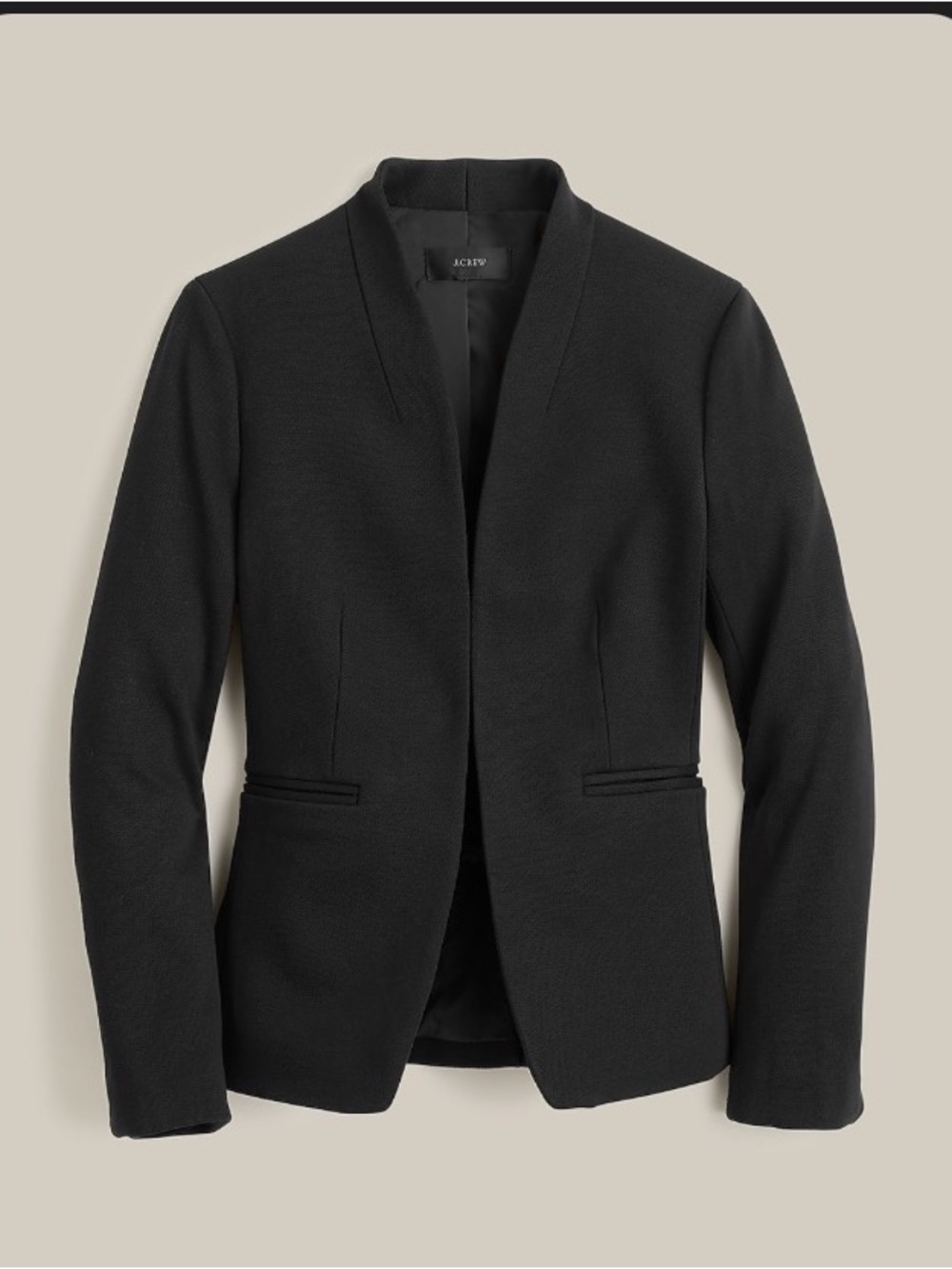 J. Crew Women's Black Open-Front Tailored Blazer
